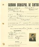 Registo de matricula de velocipedista em nome de Eduardo Luís, morador em Dabeja, com o nº de inscrição 2060.