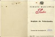Registo de velocípede de marca Alpa com motor, com o nº 5499, em nome de Celestino Inácio da Cruz, morador em Albarraque.