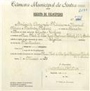 Registo de velocípede de marca Aprilia, com o nº 4627, em nome de Inácio Assunção Ribeiro, morador em Rua Particular à Avª José Frederico Ulrich, nº 22, Sintra.