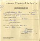 Registo de velocípede de marca Raio, com o nº 6394, em nome de Artur Rodrigues Pedroso, morador em Abrunheira.