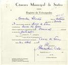 Registo de velocípede de marca Nacional, com o nº 8841, em nome de Venceslau Silvestre, morador em Covas de Ferro.