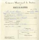 Registo de velocípede de marca Renault, com o nº 5173, em nome de José Duarte Sapina, morador em Odrinhas.