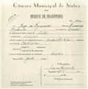 Registo de velocípede de marca Vilar com motor Cuciolo, com o nº 5402, em nome de Jorge de Figueiredo, morador em Queluz.