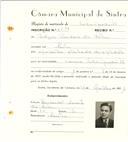 Registo de matricula de velocipedista em nome de Edgar Cardoso da Silva, morador em Sintra, com o nº de inscrição 6558.