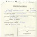 Registo de velocípede de marca Olympique, com o nº 4998, em nome de Vicente Marques Sebastião, morador em Albogas.