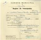 Registo de velocípede de marca Peugeot, com o nº 3670, em nome de António Martins Simões, morador em Carenque.