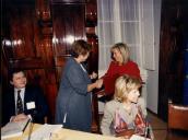 Reunião da FESU "mulheres, violência e segurança urbana", na sala da Nau, Palácio Valenças, com a presença da Presidente da Câmara Municipal de Sintra, Drª Edite Estrela e Drª Maria de Belém.