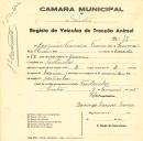 Registo de um veiculo de duas rodas tirado por dois animais de espécie bovina destinado a transporte de mercadorias em nome de Joaquim Francisco Franco, morador em Fontanelas.