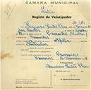 Registo de velocípede de marca Aprilia, com o nº 389, em nome de Francisco Santos Claro, morador em Camarões.