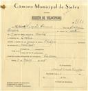 Registo de velocípede de marca Philips, com o nº 7764, em nome de Manuel Simões Ferreira, morador em Cacém.