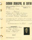Registo de matricula de cocheiro profissional em nome de Francisco Caeiro, morador no Carrascal, com o nº de inscrição 579.