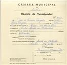 Registo de velocípede com o nº 3095, em nome de José da Fonseca Morgado, morador em Quinta dos Castanhais, Sintra.