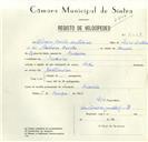 Registo de velocípede de marca Deka, com o nº 8658, em nome de Álvaro Coelho Antunes, morador em Maceira.