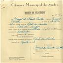 Registo de velocípede de marca Raio com motor, com o nº 5928, em nome de Manuel de Almeida Carvalho, morador em S. João das Lampas.
