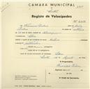Registo de velocípede de marca Helios, com o nº 2668, em nome de Francisco Baleia, morador em Silva.