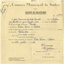 Registo de velocípede com o nº 5890, em nome de José Maximiano da Silva Simões, morador em Pedra Firme, Colares.