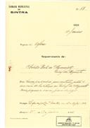 Construção de pequena casa para despejo no Pinhal da Nazaré em Colares, em nome de António Pinto do Nascimento com o Processo OB nº 18/1923, com a licença de construção nº 25 de 19/01/1923.