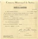 Registo de velocípede de marca Pombal, com o nº 6597, em nome de João Gonçalves Saraiva, morador em Penedo.