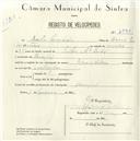 Registo de velocípede de marca Special Vitória, com o nº 4941, em nome de Carlos Martins, morador em Mucifal.