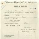 Registo de velocípede de marca Mourão, com o nº 5348, em nome de Armando de Oliveira Mateus, morador em Sintra.
