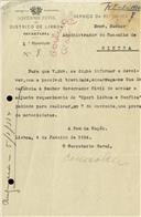 Ofício dirigido ao Administrador do Concelho de Sintra, proveniente do Secretário Geral do  Governado Civil do Distrito de Lisboa, referente ao pedido do "Sport Lisboa e Benfica" para realizar uma prova de motociclistas.