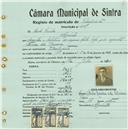 Registo de matricula de velocipedista em nome de Bento Rainha, morador no Algueirão, com o nº de inscrição 407.