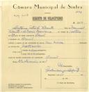 Registo de velocípede com o nº 6273, em nome de António Estevão Vicente, morador em Aruil.