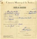 Registo de velocípede de marca Olimpique com motor, com o nº 7259, em nome de Luís Serra Leitão, morador em Cacém.