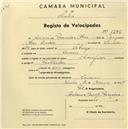 Registo de velocípede de marca Champion, com o nº 1295, em nome de Américo Francisco Alves, morador em Cacem.