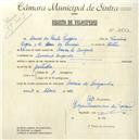 Registo de velocípede com o nº 4633, em nome de Manuel dos Santos Lageiro, morador em Arneiro da Arreganha.