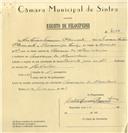 Registo de velocípede de marca Caravela com motor, com o nº 6274, em nome de António Francisco Clemente, morador em Arneiro dos Marinheiros.
