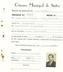 Registo de matricula de carroceiro em nome de Manuel Filipe São Joanico, morador em Maceira, com o nº de inscrição 1917.