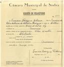 Registo de velocípede de marca Vilar com motor, com o nº 6301, em nome de Francisco Rodrigues Calheiros, morador em Massamá.
