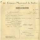 Registo de velocípede de marca Caravela com motor, com o nº 6032, em nome de Adelino Miguel, morador em Codiceira.