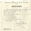 Registo de velocípede de marca Ibérica, com o nº 5782, em nome de Francisco Alves Gamboa, morador em Algueirão.