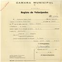 Registo de velocípede de marca D.S.A., com o nº 1851, em nome de Norberto Lopes Leal, morador em S. Pedro de Sintra.