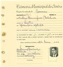 Registo de matricula de carroceiro em nome de António Domingues Belchior, morador em Sintra, com o nº de inscrição 1804.