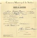 Registo de velocípede de marca Sachs, com o nº 7689, em nome de Alfredo Fernando Damas, morador em Cacém.