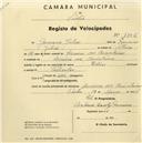 Registo de velocípede de marca Raleigh, com o nº 1307, em nome de Eduardo Alemão, morador em Cacem de Baixo.