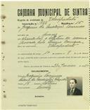 Registo de matricula de velocipedista em nome de Joaquim da Conceição Lourenço, morador em Mercês, com o nº de inscrição 1853.