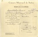 Registo de velocípede com o nº 9808, em nome de Manuel Coelho da Conceição, morador em Cacém.