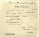Registo de velocípede de marca Nacional, com o nº 9561, em nome de Manuel da Encarnação Palma, morador em Cacém.