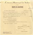 Registo de velocípede de marca Kreidler, com o nº 7397, em nome de Manuel Rosado Martins, morador em Estrada da Fonte das Eiras, Agualva.