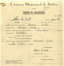 Registo de velocípede de marca Pombal, com o nº 6695, em nome de Abílio da Costa, morador em Nafarros.