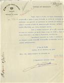 Ofício dirigido ao Administrador do Concelho de Sintra, proveniente do Engenheiro Diretor Geral dos Serviços de Viação, José Miranda Coutinho, ordenando a apreensão da carta de condução de um individuo que atropelou o soldado António Gaspar Pereira que ficou bastante ferido. 