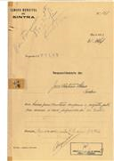 Construção de moradia em Queluz em nome de José António Mira, com o Processo nº OB 161/1922, com a licença de construção nº 167 de 22/06/1922.