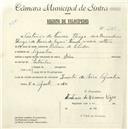 Registo de velocípede de marca Deka, com o nº 4787, em nome de António da Fonseca Tiago, morador em Agualva.