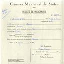 Registo de velocípede de marca Vita, com o nº 5009, em nome de Armindo da Silva, morador em Massamá.