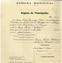 Registo de velocípede com o nº 1212, em nome de Marie Lídia Fernandez Arial, morador em Casas Novas.