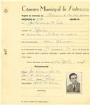 Registo de matricula de carroceiro de 2 ou mais animais em nome de José Fernandes de Melo, morador na Idanha, com o nº de inscrição 1438.
